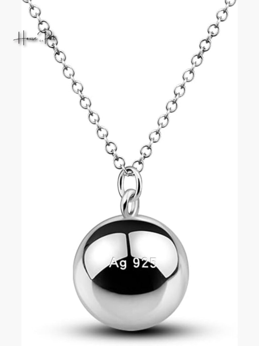 925 Sterling Silver Harmony Ball Necklace Choker with Beads Chain